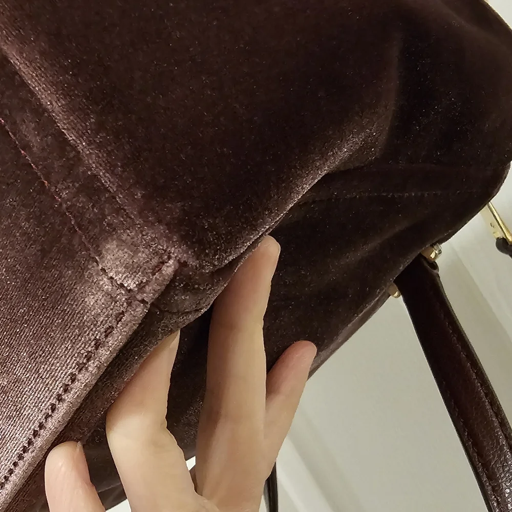 Kate Spade EUC Velvet Mini Kona Satchel Crossbody Bag in Purple